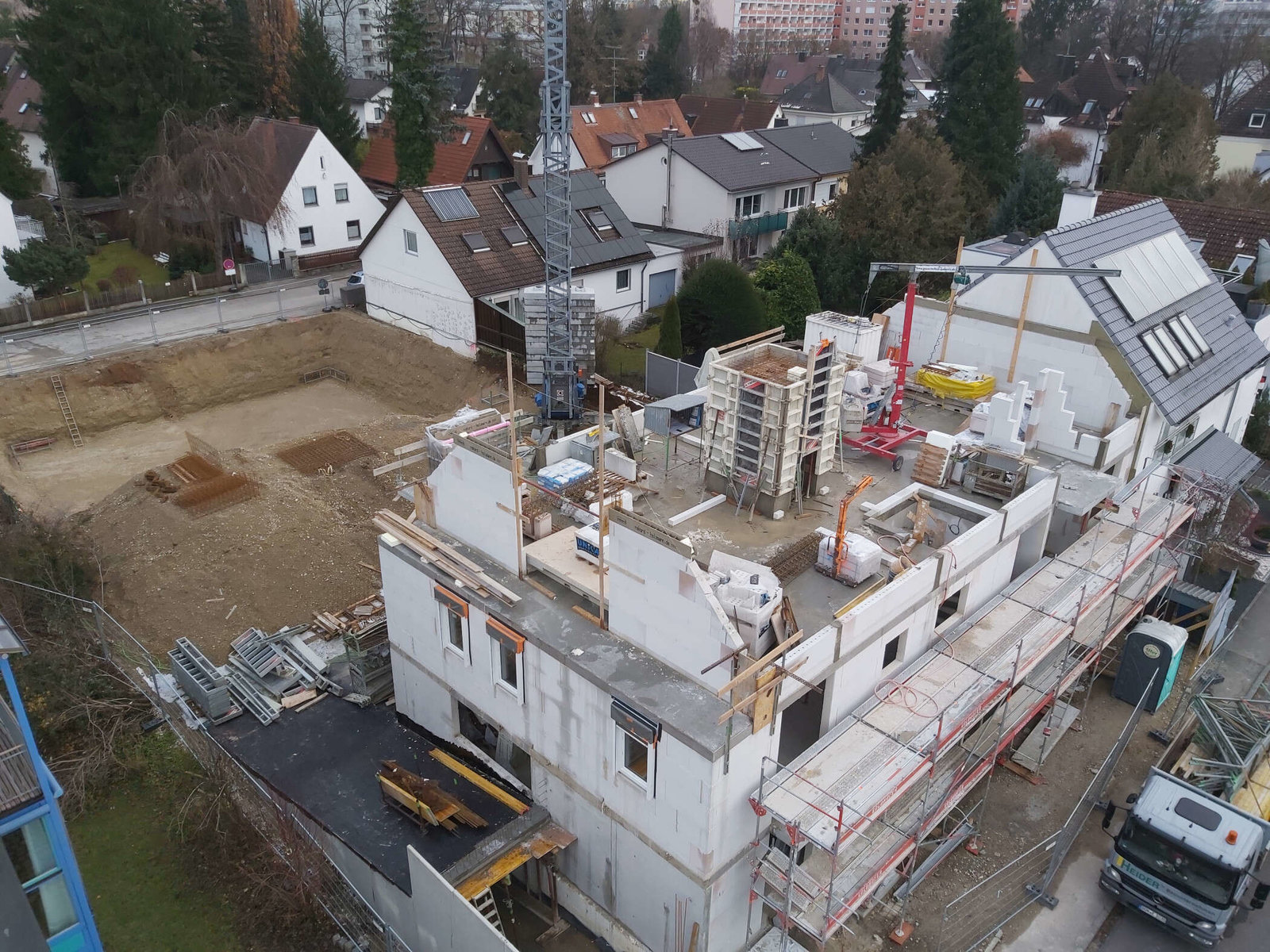 Baustelle vom Bauunternehmen Heider